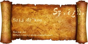 Szij Ákos névjegykártya